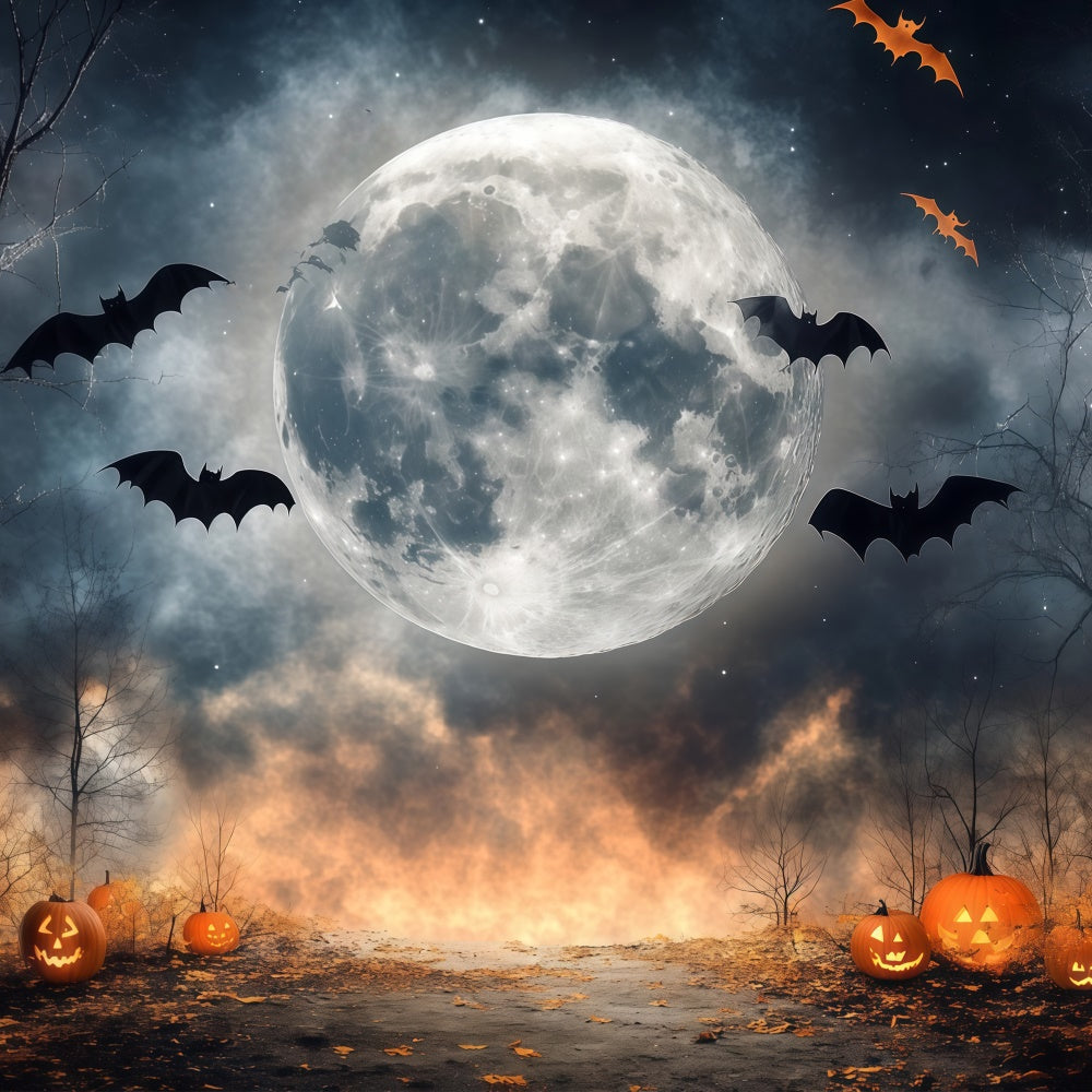 Halloween Mond Backdrop Gruselige Mondlicht Lichtung Backdrop BRP57-100