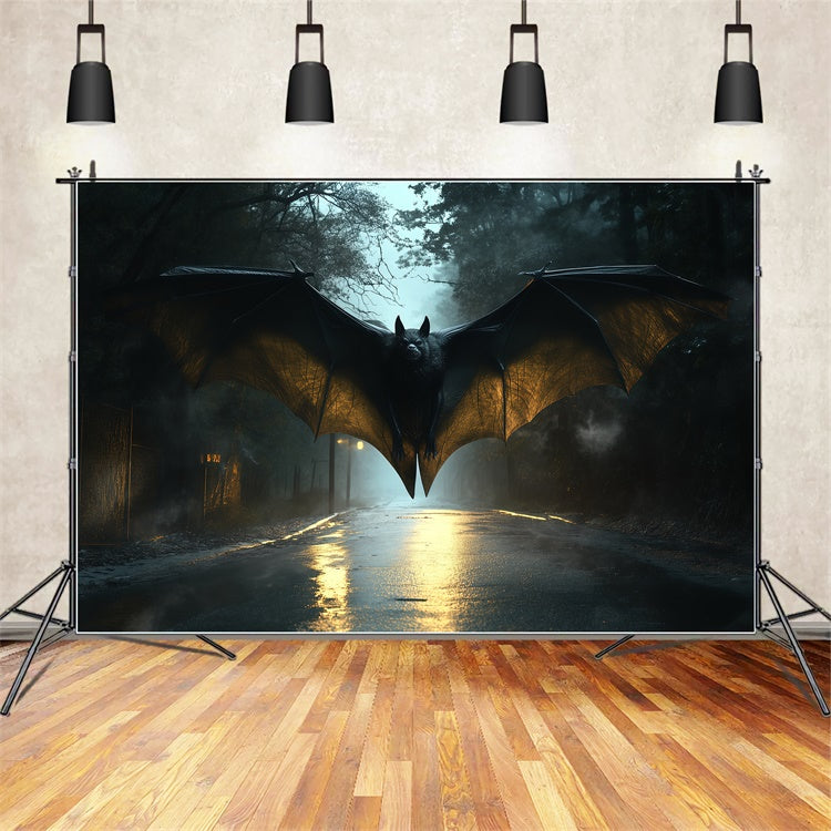 Gruseliger Halloween Hintergrund Mitternachtsfledermaus Abstieg Hintergrund BRP57-108