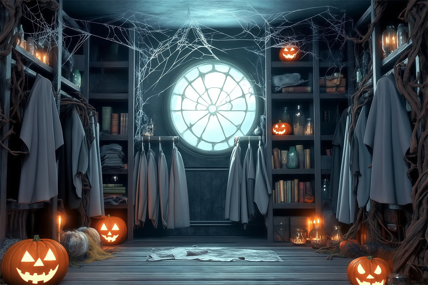 Halloween Backdrop Ideen Gespenstische Garderobe Backdrop BRP57-110