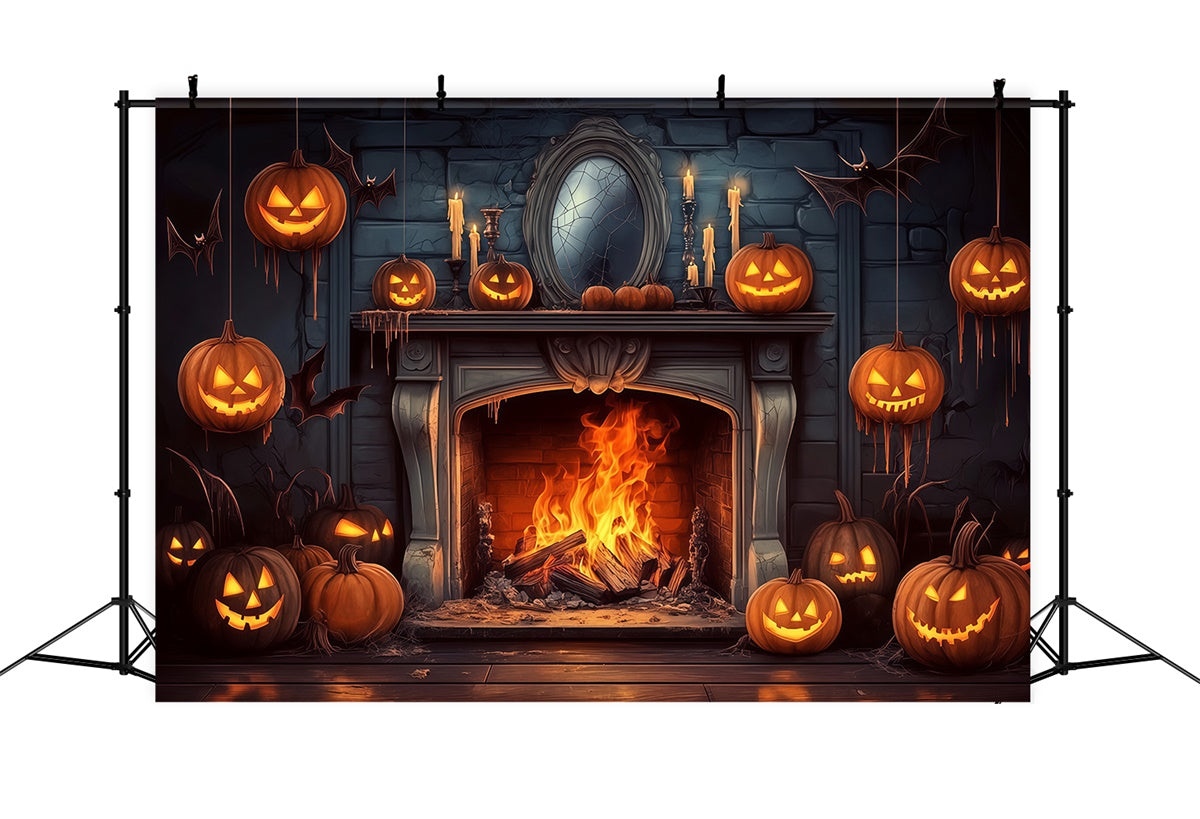 Halloween Wandhintergrund Hängende Horror Kürbisse Hintergrund BRP57-112