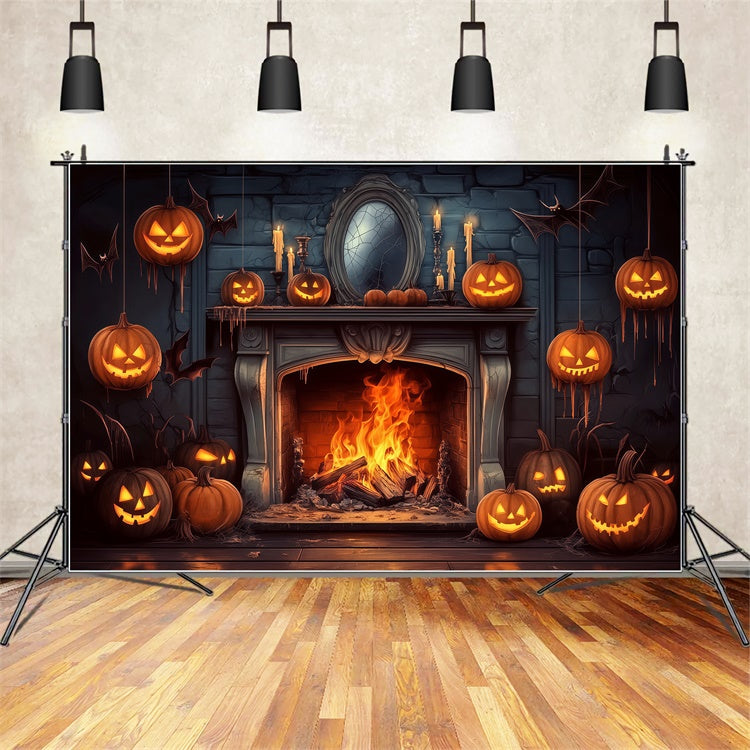 Halloween Wandhintergrund Hängende Horror Kürbisse Hintergrund BRP57-112