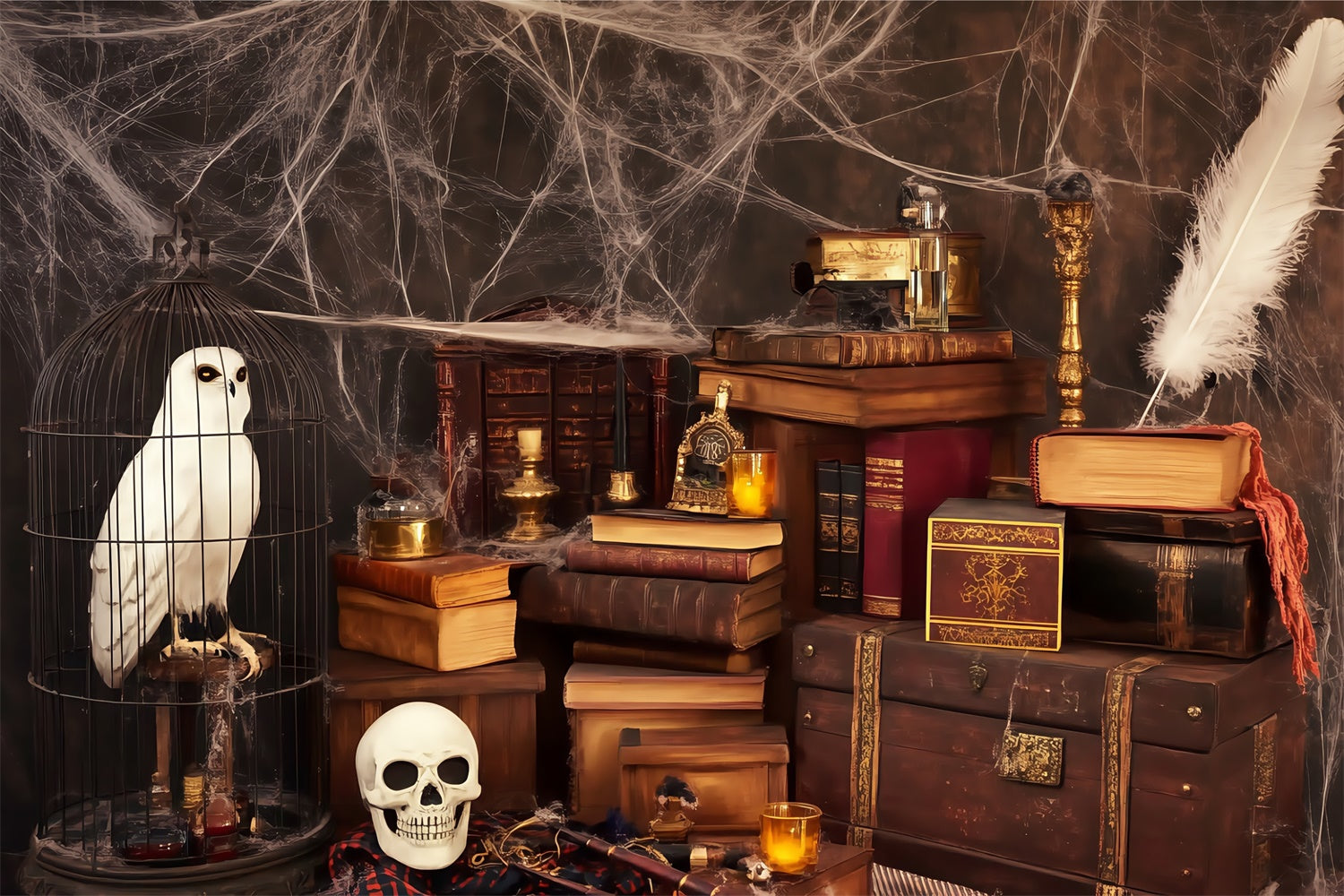 Halloween Fotografie Backdrop Zauberer Schädel Studie Backdrop BRP57-114
