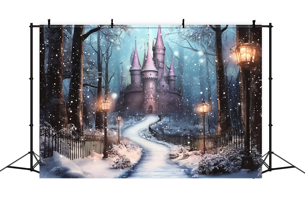 Weihnachten Fotohintergrund Frosted Lantern Castle Backdrop BRP57-115