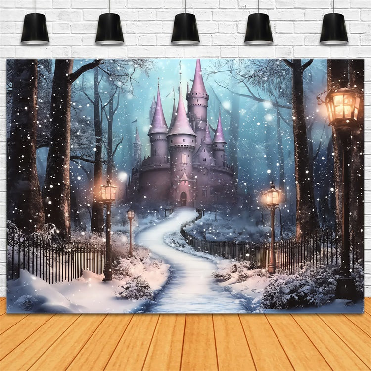Weihnachten Fotohintergrund Frosted Lantern Castle Backdrop BRP57-115