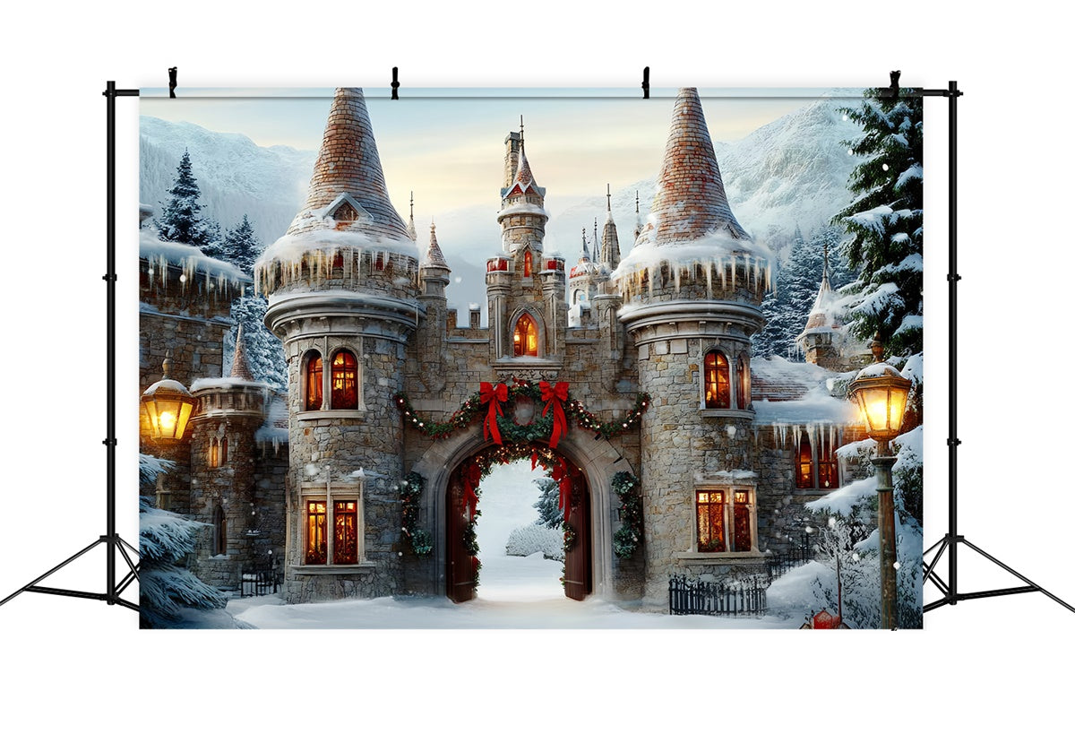 Weihnachten Backdrops Verkauf Festliche Burg Torbogen Backdrop BRP57-118
