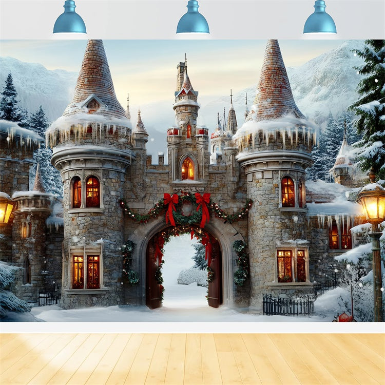 Weihnachten Backdrops Verkauf Festliche Burg Torbogen Backdrop BRP57-118