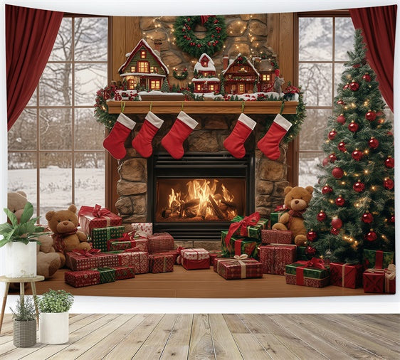 Weihnachten Backdrop Ideen Geschenkte Momente Herd Hintergrund BRP57-137