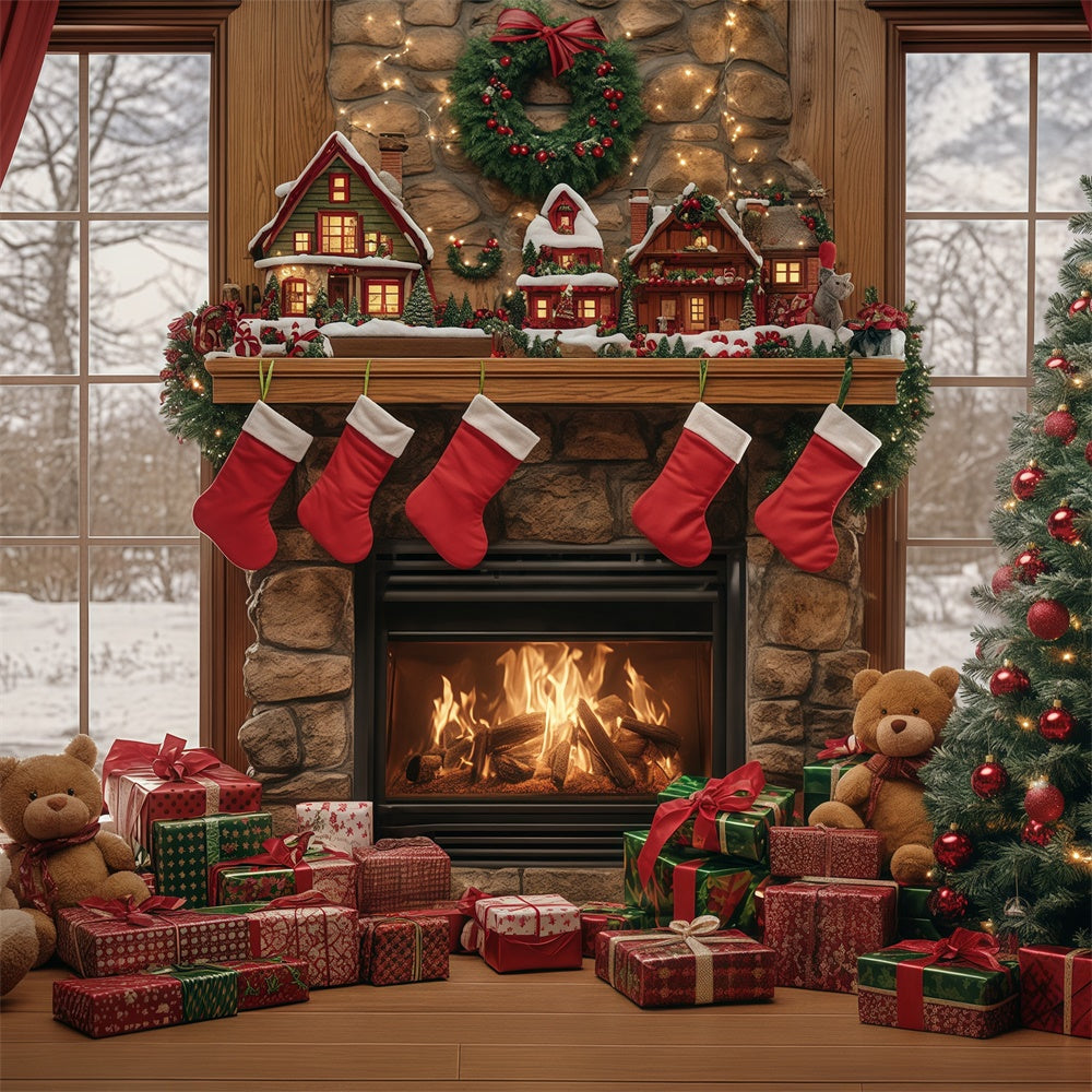 Weihnachten Backdrop Ideen Geschenkte Momente Herd Hintergrund BRP57-137