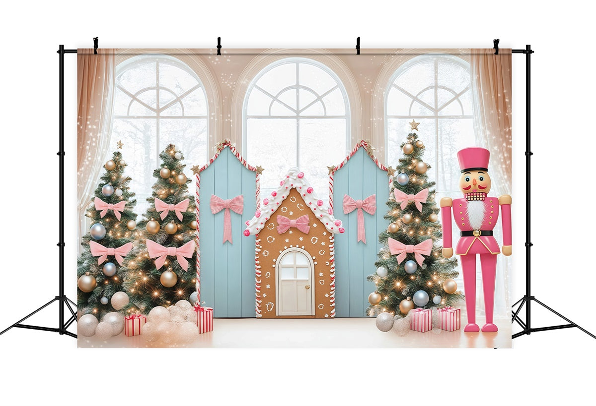 Weihnachten Fotokulissen Rosa Schleife Candyland Hintergrund BRP57-143