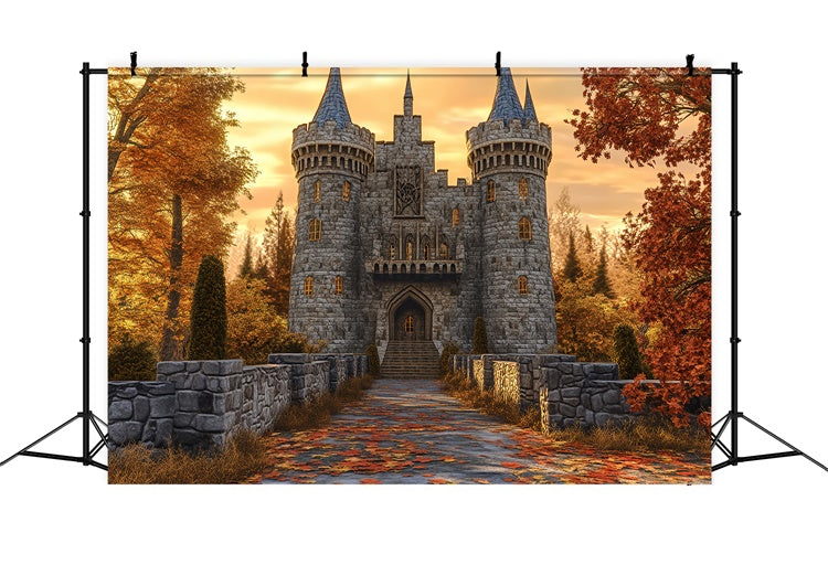 Schloss Hintergrundbilder Ahorn-Schlossweg Herbst Fotohintergrund BRP57-164
