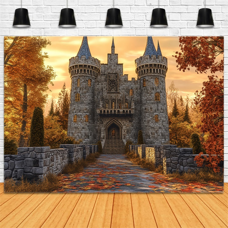Schloss Hintergrundbilder Ahorn-Schlossweg Herbst Fotohintergrund BRP57-164