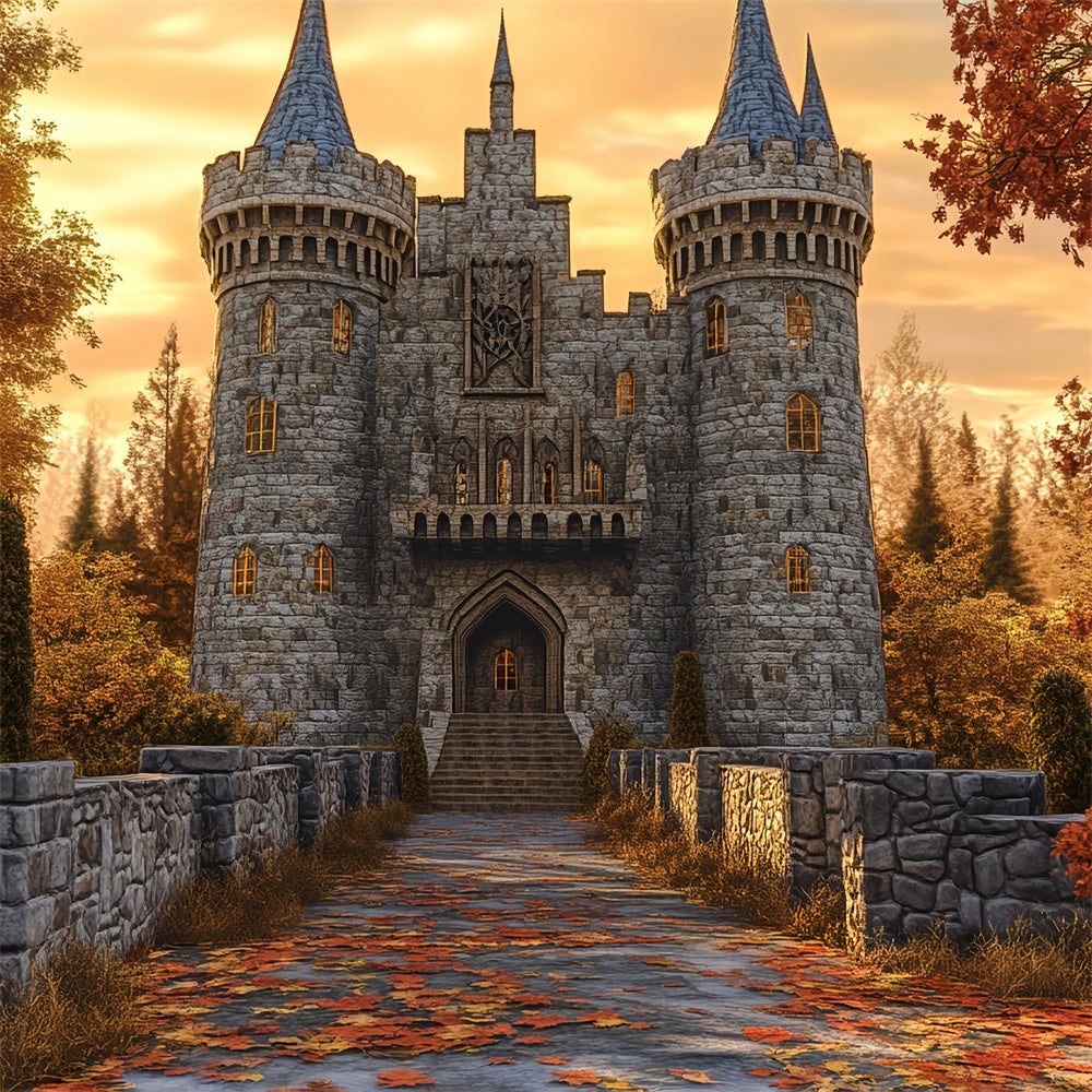Schloss Hintergrundbilder Ahorn-Schlossweg Herbst Fotohintergrund BRP57-164