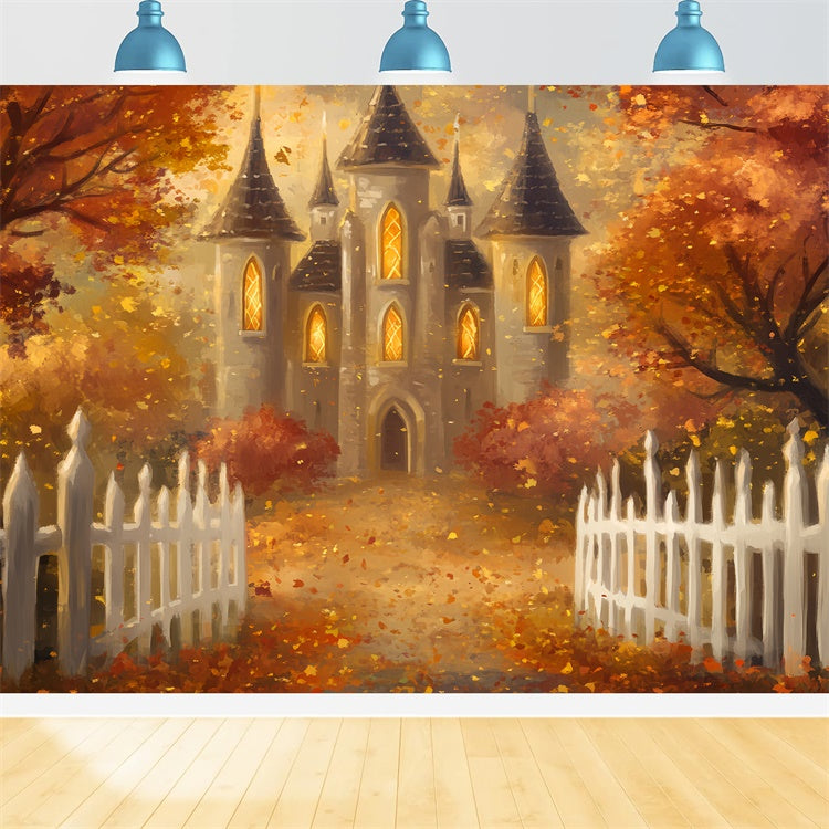 Herbst Hintergrund Golden Glow Dream Castle Fotokulisse BRP57-167