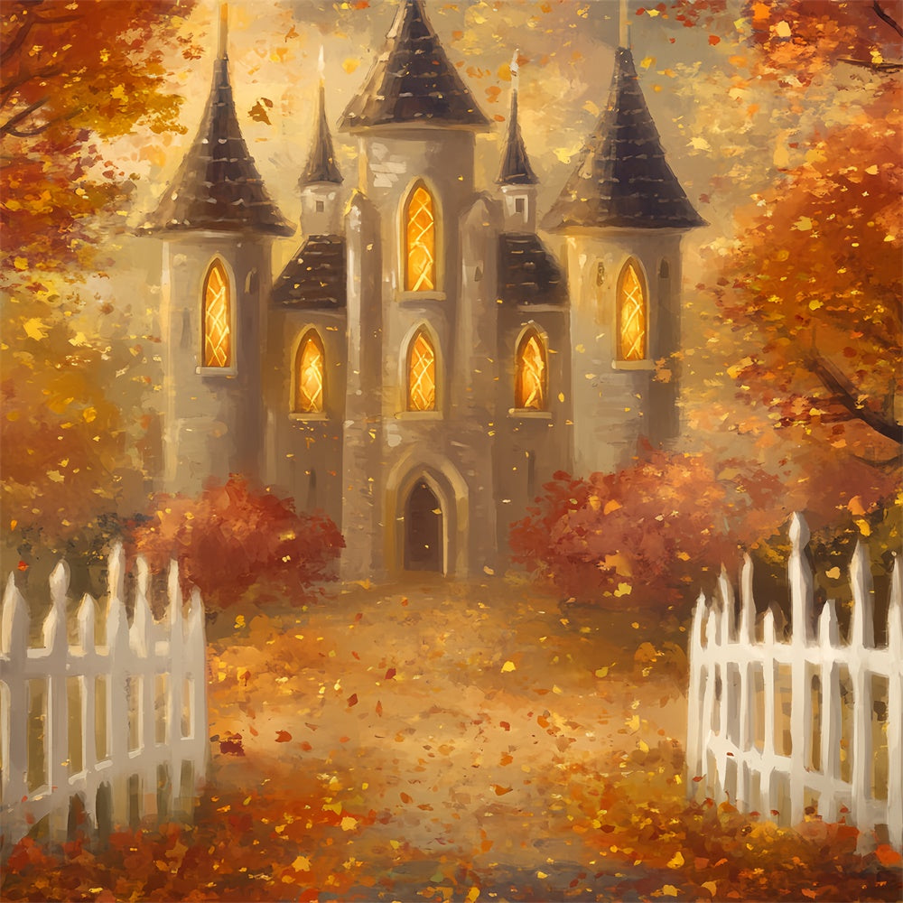 Herbst Hintergrund Golden Glow Dream Castle Fotokulisse BRP57-167