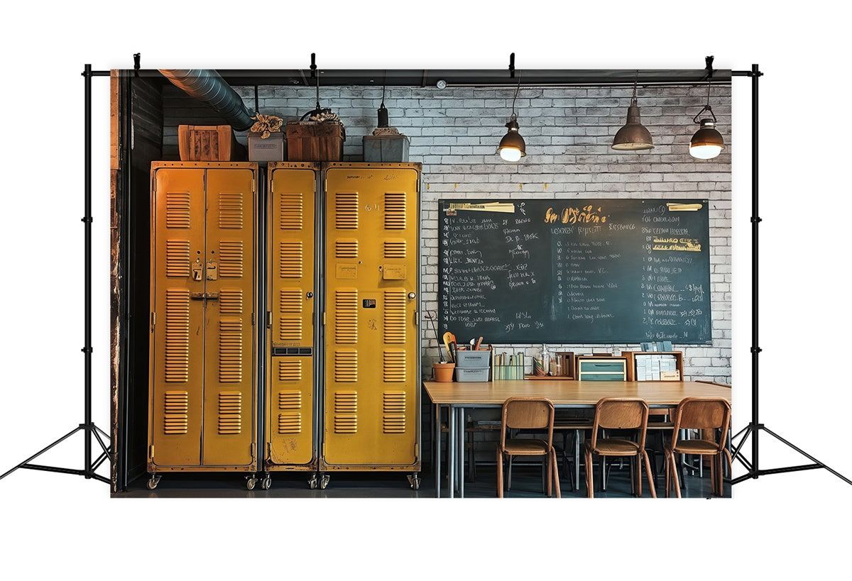 Schule Klassenzimmer Backdrop Rustic Yellow Locker Backdrop BRP57-17