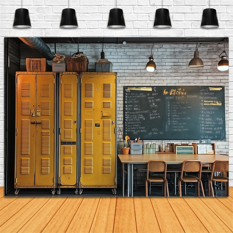 Schule Klassenzimmer Backdrop Rustic Yellow Locker Backdrop BRP57-17