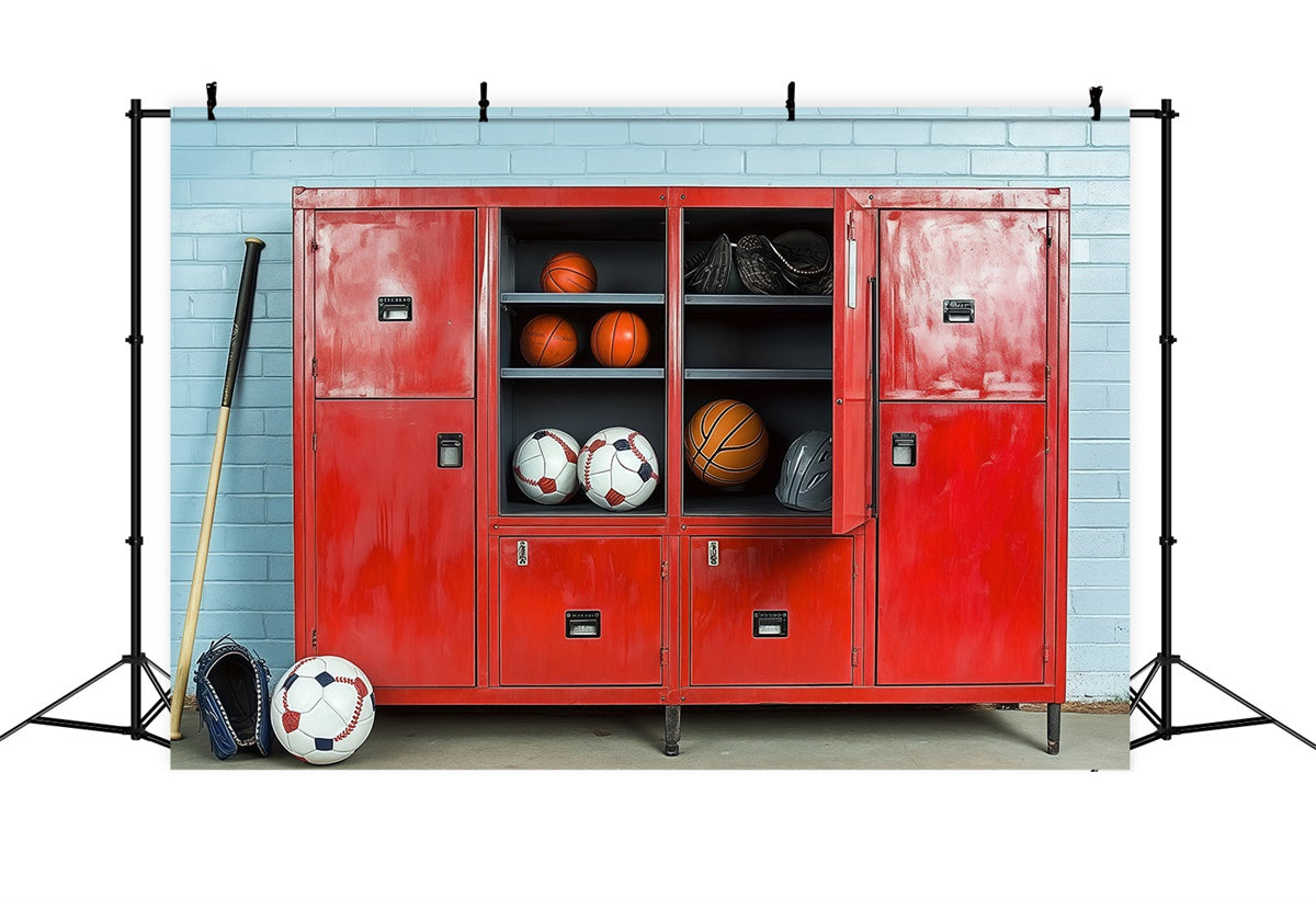 Backdrop für Schulfotos Athletic Gear Storage Backdrop BRP57-18