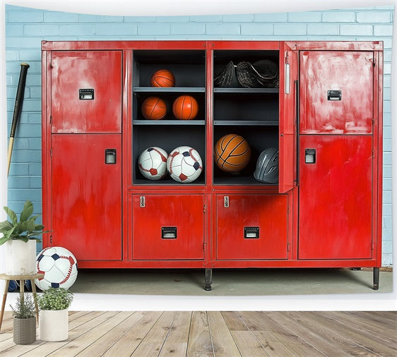 Backdrop für Schulfotos Athletic Gear Storage Backdrop BRP57-18