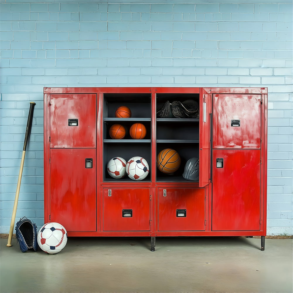 Backdrop für Schulfotos Athletic Gear Storage Backdrop BRP57-18