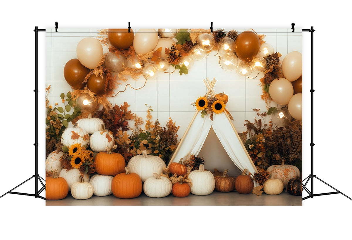 Herbst Backdrop für Bilder Kürbis Zelt Party Fotohintergrund BRP57-185