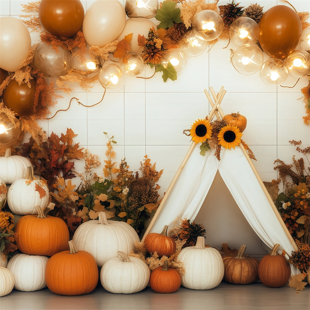 Herbst Backdrop für Bilder Kürbis Zelt Party Fotohintergrund BRP57-185