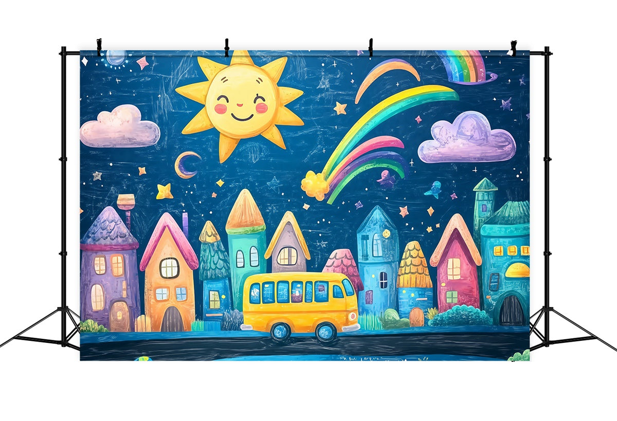 Back To School Backdrops Fantasie Stadt Willkommen Backdrop BRP57-19