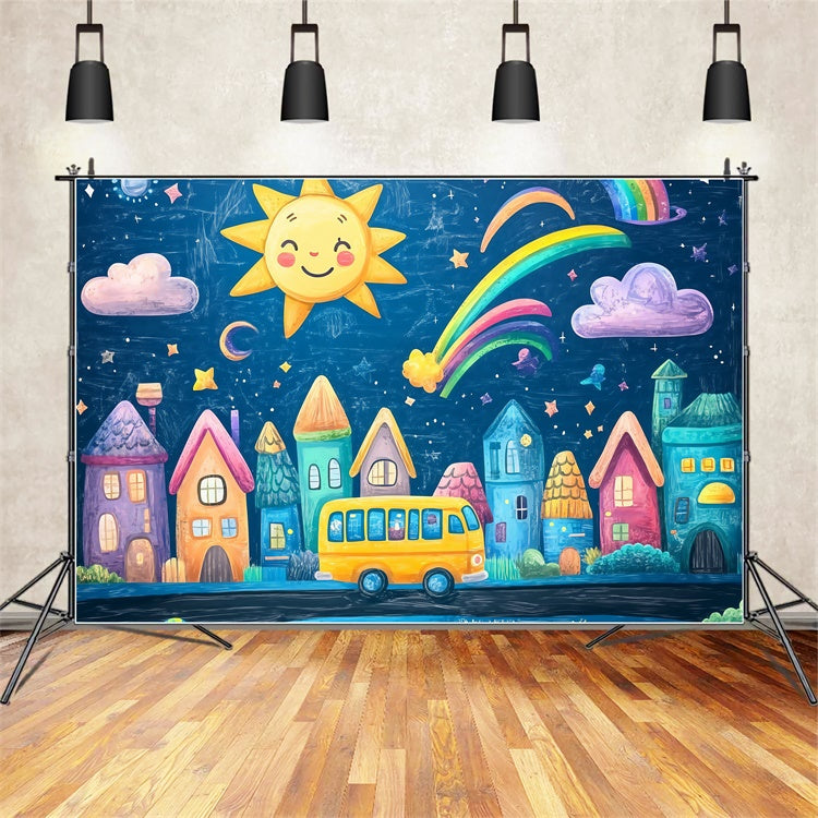 Back To School Backdrops Fantasie Stadt Willkommen Backdrop BRP57-19