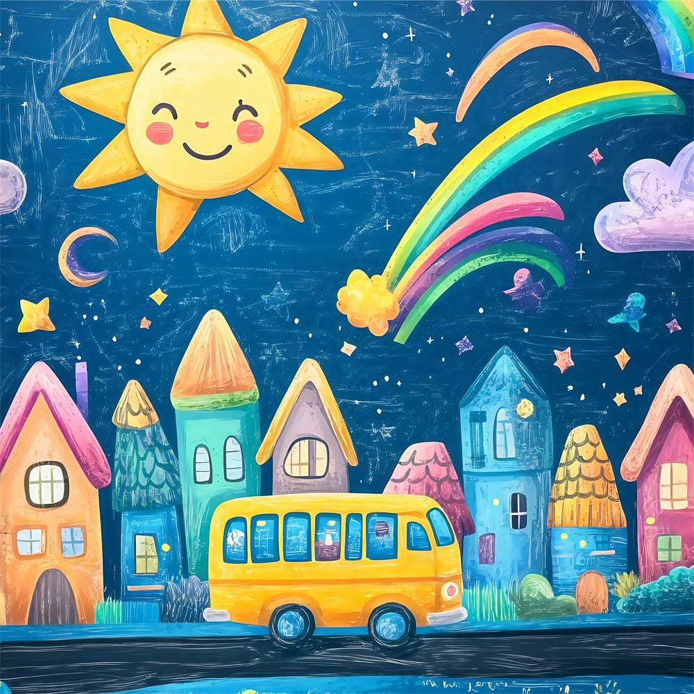 Back To School Backdrops Fantasie Stadt Willkommen Backdrop BRP57-19