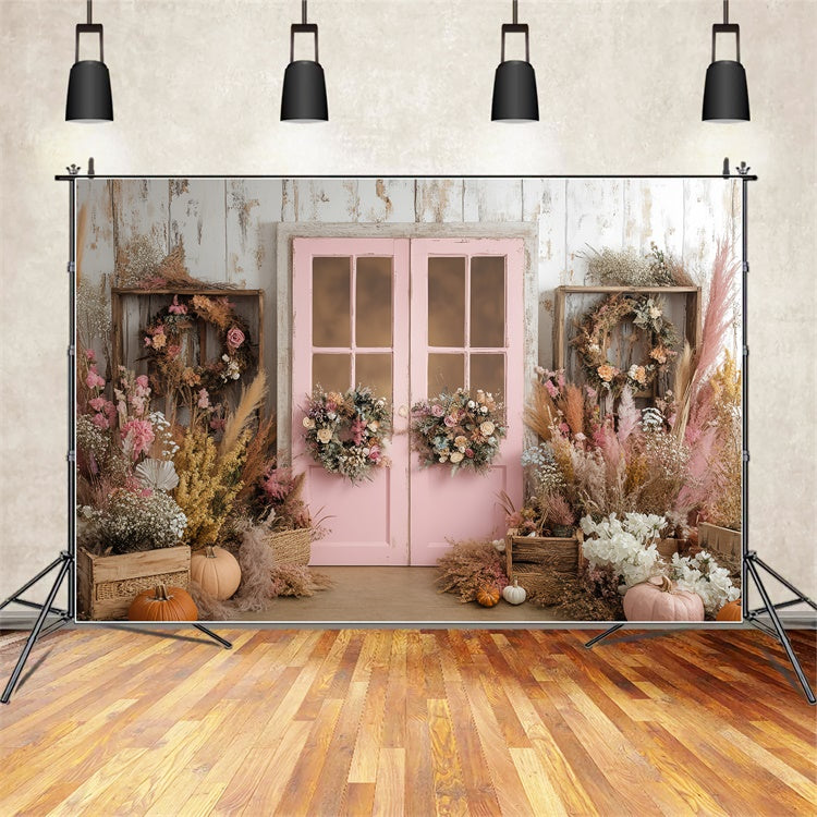 Boho Backdrops Rosa Veranda Ernte Herbst Fotohintergrund BRP57-194