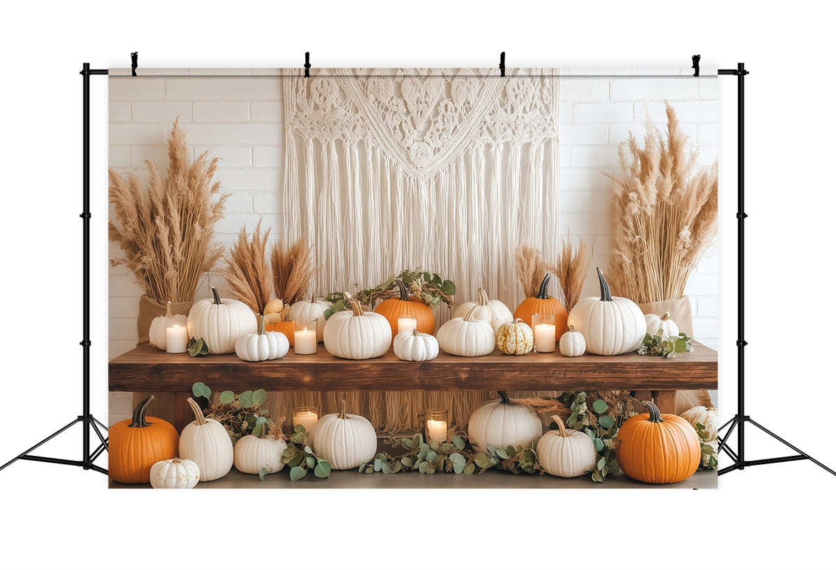 Bohemian Backdrop Makramee Ernte Display Herbst Foto Hintergrund BRP57-197