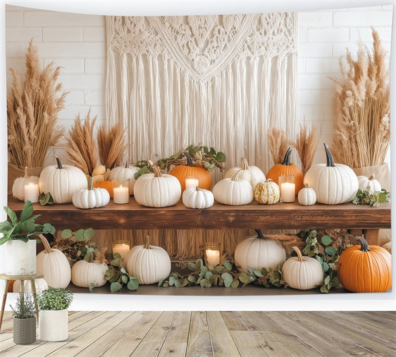 Bohemian Backdrop Makramee Ernte Display Herbst Foto Hintergrund BRP57-197