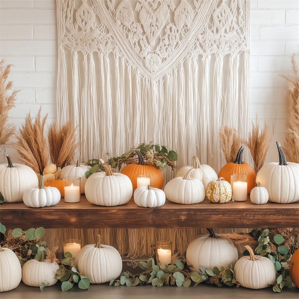 Bohemian Backdrop Makramee Ernte Display Herbst Foto Hintergrund BRP57-197