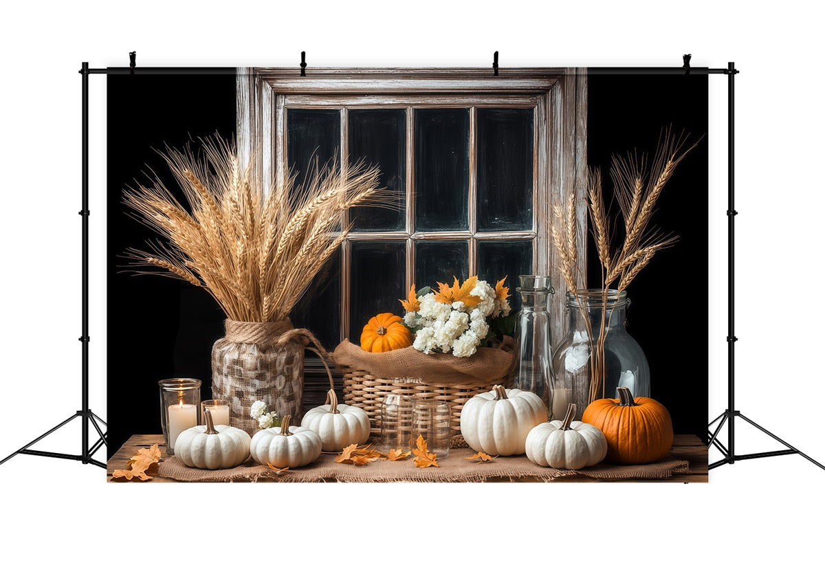 Herbst Backdrop Vintage Fenster Herbst Ernte Fotohintergrund BRP57-201