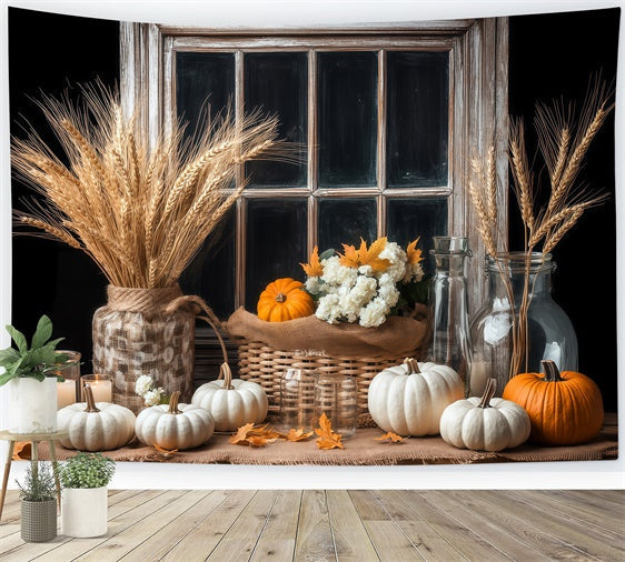 Herbst Backdrop Vintage Fenster Herbst Ernte Fotohintergrund BRP57-201