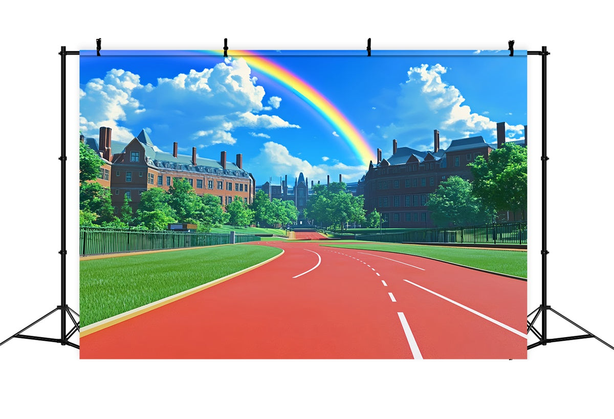 Schulhintergrund Regenbogen Campus Rot Bahnhintergrund BRP57-21
