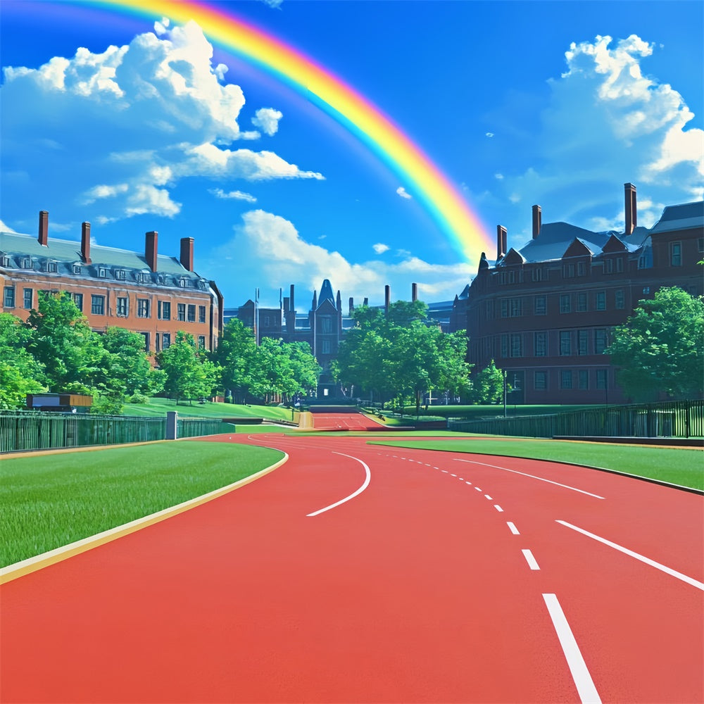 Schulhintergrund Regenbogen Campus Rot Bahnhintergrund BRP57-21