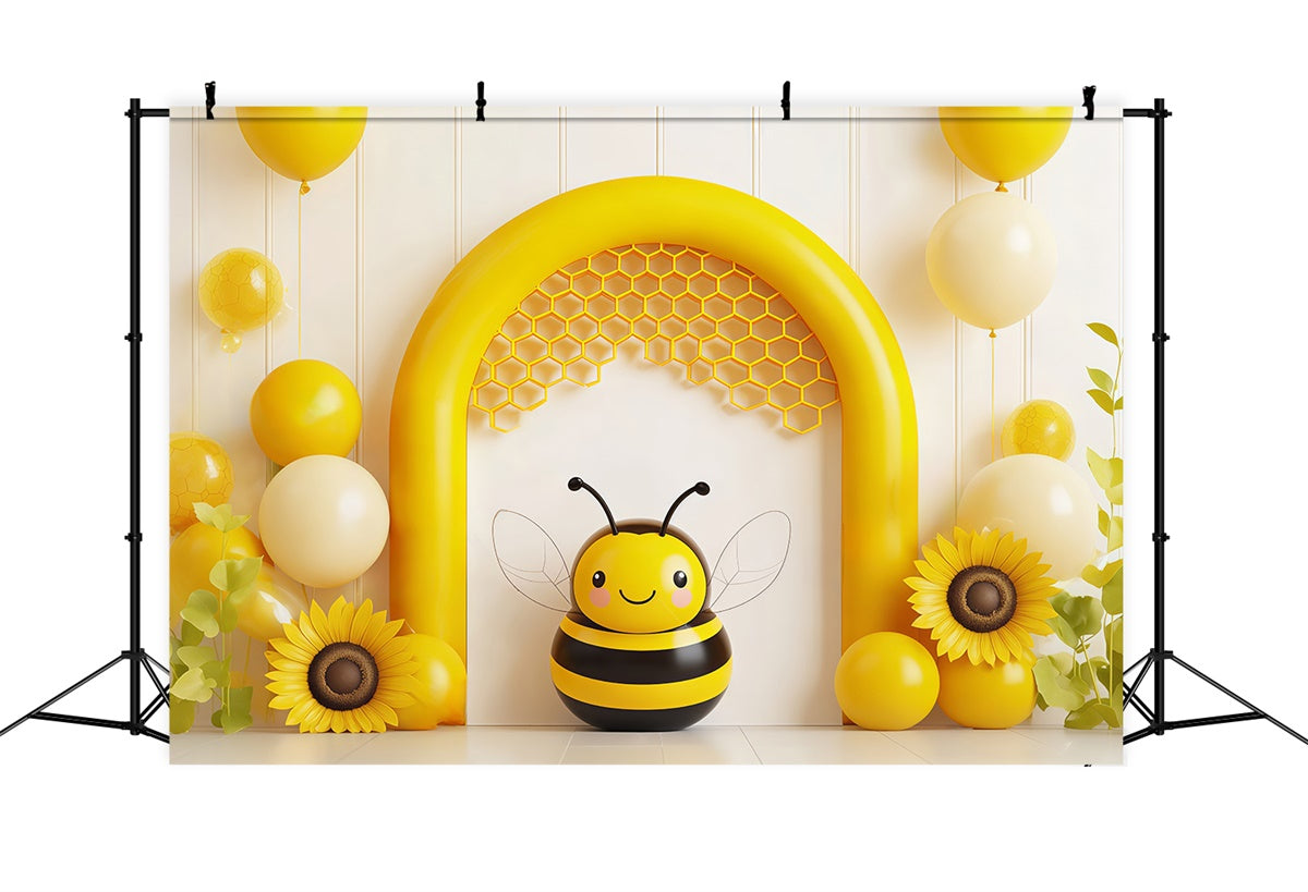 Kinder-Fotohintergrund Niedliche gelbe Biene Party Niedlicher Hintergrund BRP57-238