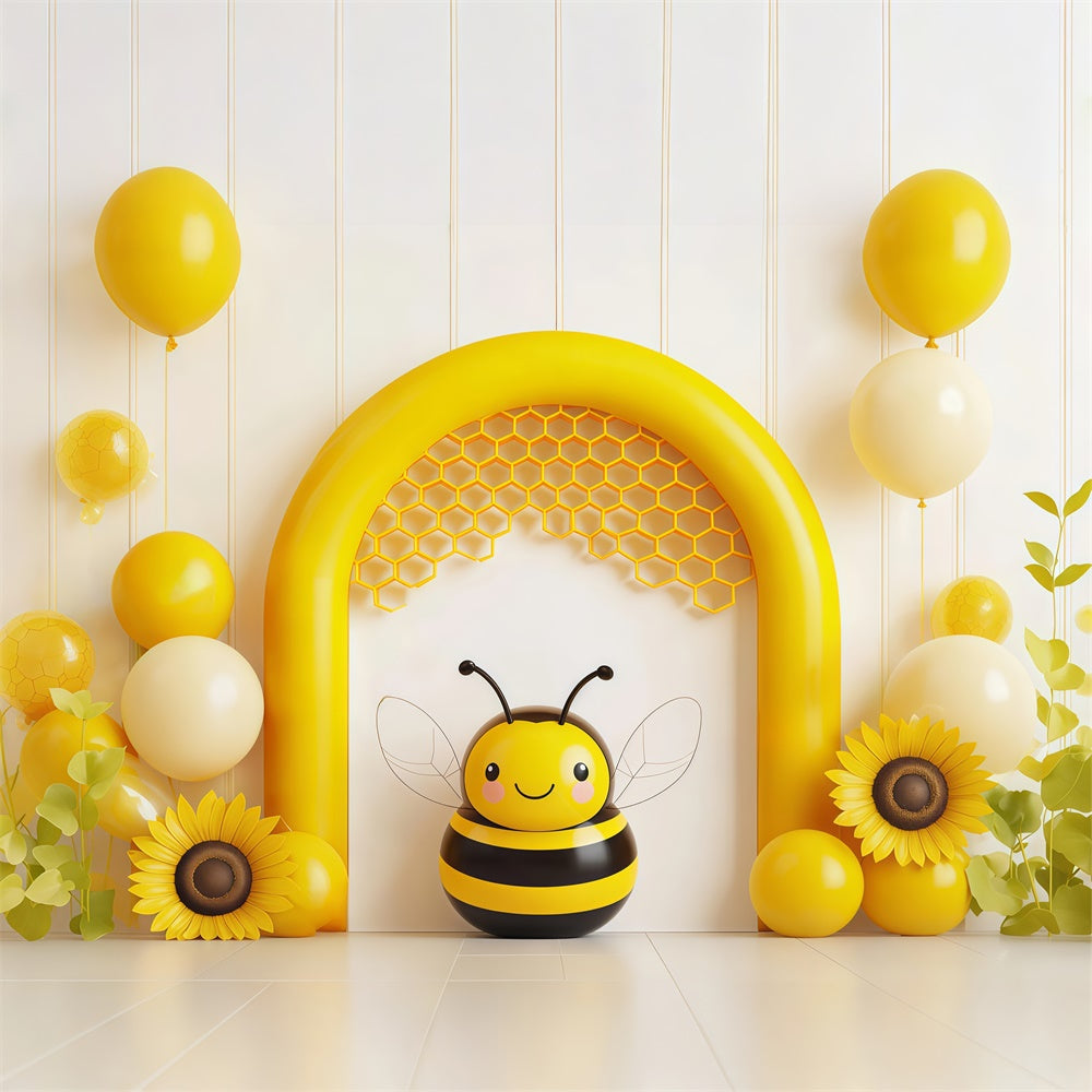 Kinder-Fotohintergrund Niedliche gelbe Biene Party Niedlicher Hintergrund BRP57-238