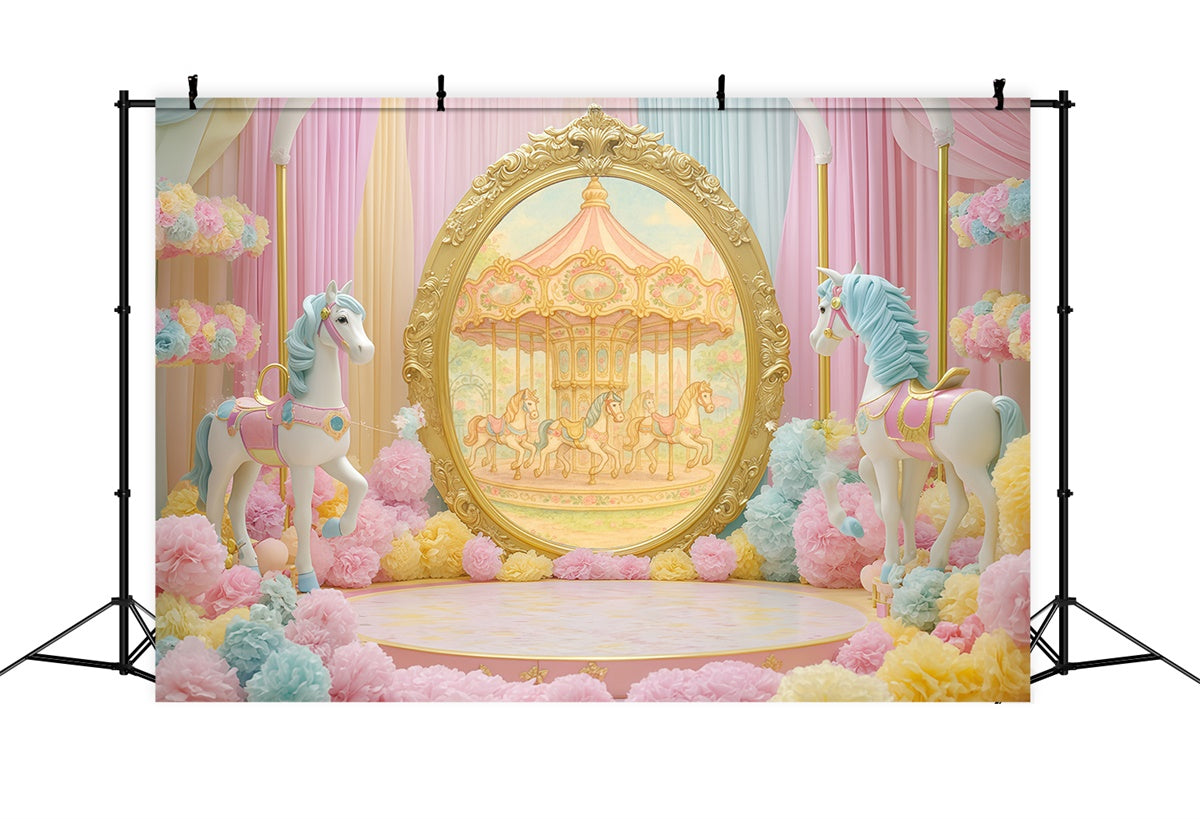Kinder Backdrops Karussell Pferd Fantasy Backdrop BRP57-245