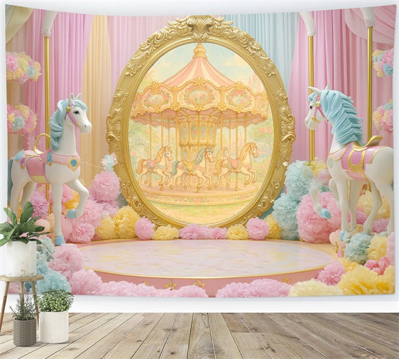 Kinder Backdrops Karussell Pferd Fantasy Backdrop BRP57-245