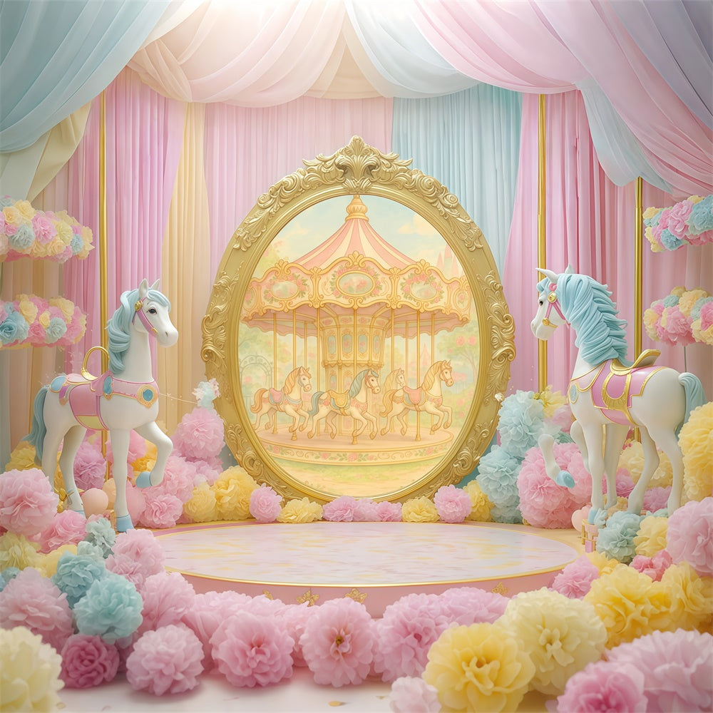 Kinder Backdrops Karussell Pferd Fantasy Backdrop BRP57-245