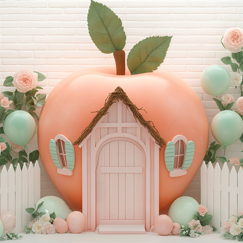 Neugeborene Backdrop Pastell Obst Haus Ballon Backdrop BRP57-247