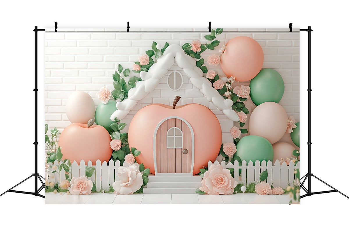 Neugeborenen-Fotoshoot-Hintergrund Whimsy Fruit Cottage Hintergrund BRP57-248