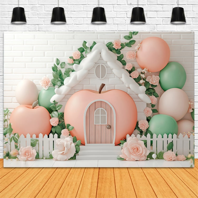 Neugeborenen-Fotoshoot-Hintergrund Whimsy Fruit Cottage Hintergrund BRP57-248