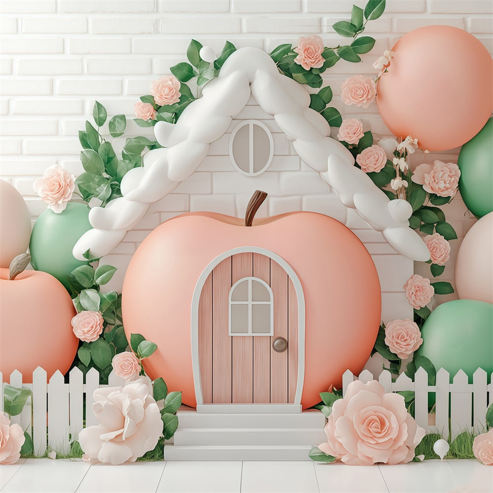 Neugeborenen-Fotoshoot-Hintergrund Whimsy Fruit Cottage Hintergrund BRP57-248