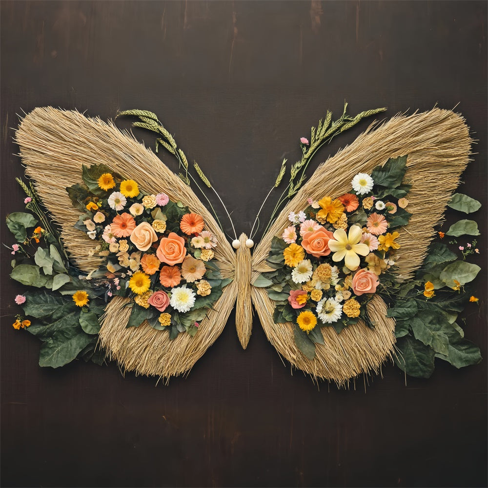 Neugeborenes Backdrop Floral Schmetterling Wiese Backdrop BRP57-259