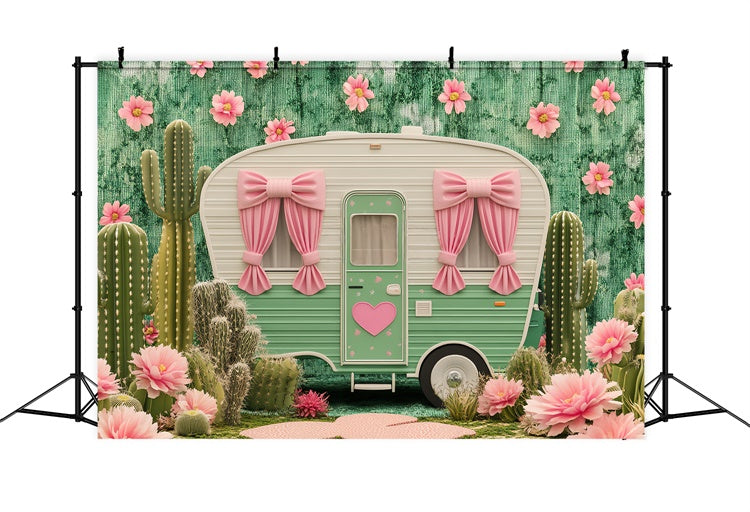 Neugeborenen-Fotokulisse Kaktus Camper Bogen Kulisse BRP57-263