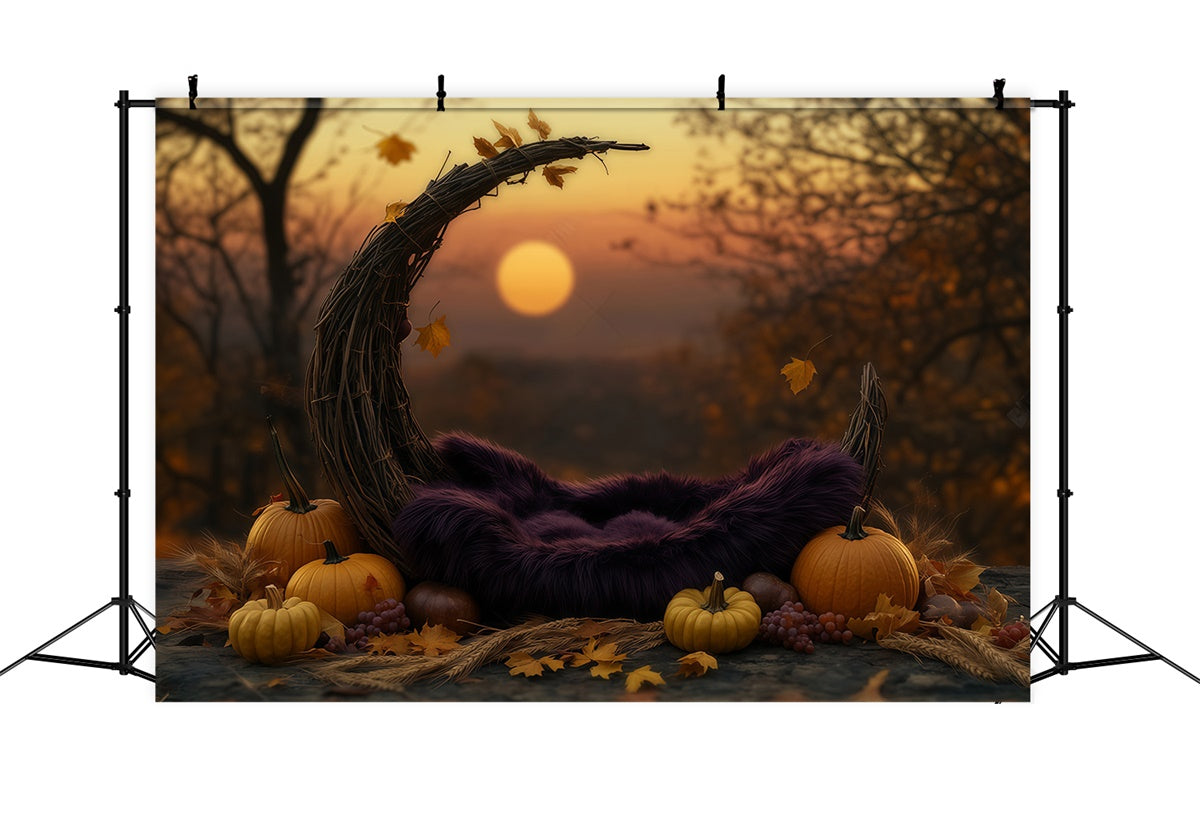 Kinder Backdrop Sonnenuntergang Ernte Halbmond Backdrop BRP57-265