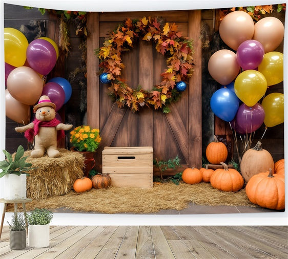 Kinder Backdrops Rustikaler Kranz Willkommen Backdrop BRP57-269