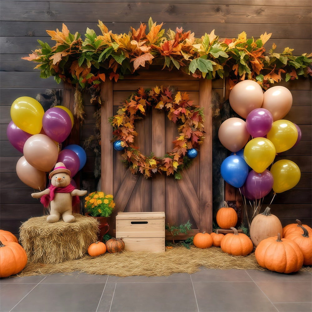 Kinder Backdrops Rustikaler Kranz Willkommen Backdrop BRP57-269